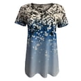 thumbnail image 3 of DPTALR Femmes Impression V-Cou T-Shirt Manches Courtes Casual Tee Tops Blouse, 3 of 5