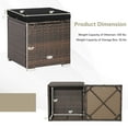 thumbnail image 3 of Costway 2PCS Patio Rattan Ottomans Seat Side Table Storage Box Footstool with Cushion Black, 3 of 10