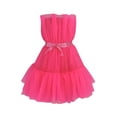 thumbnail image 3 of Txlixc - Mini vestido sin tirantes de cintura alta de hilo de malla de color sólido para mujer Txlixc  Estilo de ocio, 3 of 5