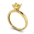 thumbnail image 2 of 1 ct Round Cut Yellow Moissanite Solitaire 18K Yellow Gold Womens Engagement Ring, 2 of 6