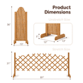 thumbnail image 3 of Tcbosik 2 Pack Expandable Wooden Fence with Arched Top, 31" Freestanding Lattice Fence, Retractable Garden Fence, Instant Room Divider, Pet Gate for Home Patio Yard, Teak, 3 of 7