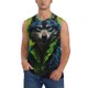thumbnail image 1 of Fotbe Realistic Style Wolf Warrior Men's Camiseta sin Mangas Estampada para Hombres, Playera Casual para Gimnasio, Entrenamiento, Playa-Small, 1 of 7