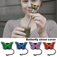 thumbnail image 3 of HomeLife 2Pcs Straw Cover Beautiful Butterfly Shape Silicone Straw Lid Food-grade Straw End Plug for Home Party Bar, 3 of 12