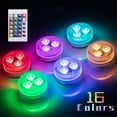 thumbnail image 2 of 3 LEDs RGB Underwater Lamp Submersible Light Remote Control Garden Swimming Pool Light Aquarium Vase Bowl Wedding Party Decor, 2 of 12