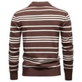 thumbnail image 2 of HAiming Men's Striped Knit Tops Lapel Collar Button Pullover Long Sleeve Sweater Casual Trendy Clothes, 2 of 8