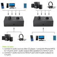 thumbnail image 2 of 2X 4 Port 3.5mm Stereo Audio Switcher Support 1 In 4 Out or 4 In 1 Out for PC Phone Laptop Headphone, 2 of 5