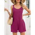 thumbnail image 2 of JFGHDG Jumpsuits For Women Summer Short Overalls Casual Sleeveless Adjustable Loose Women's Rompers with Pockets 2026 Wine L, 2 of 7