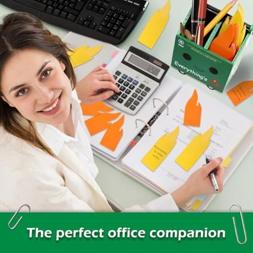 Dumpster Fire Pencil Holder with 100 Pcs Flame Note Cards, Funny Office Desk Accessories Decor, Great Gifts for Coworkers Teacher - Green (Already Assembled)