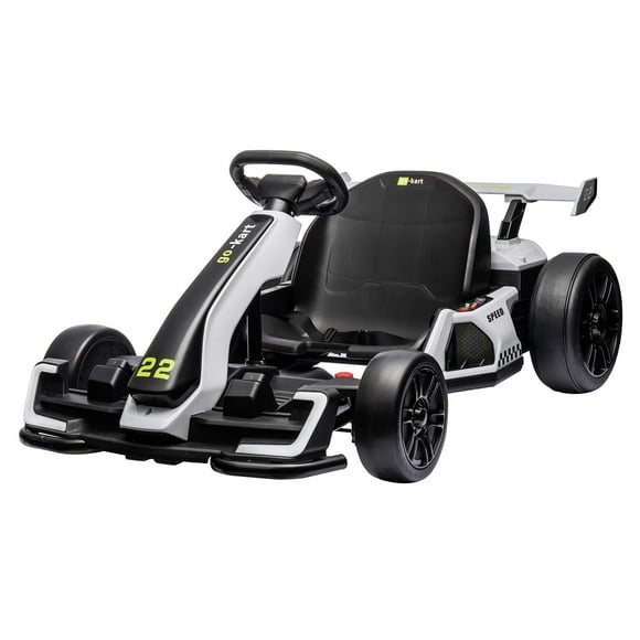 2025 New 24V 7.5 Mph Electric Go Kart,Go Kart Electric Drift Kart Car with Adjustable Seat,with 300W Strong Motor, Drift/Sport Mode, Big Battery, Eva Tire,Length Adjustmen,Racing Toy for Kids
