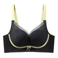 thumbnail image 2 of YWDJ Comfy Bras for Womens Closure in Back Comfortable Bras No Underwire Bras Adjustable Straps Full Coverage Push up Wrap Sleep Bras Padded Bras Button Comfy Bras Black L, 2 of 5