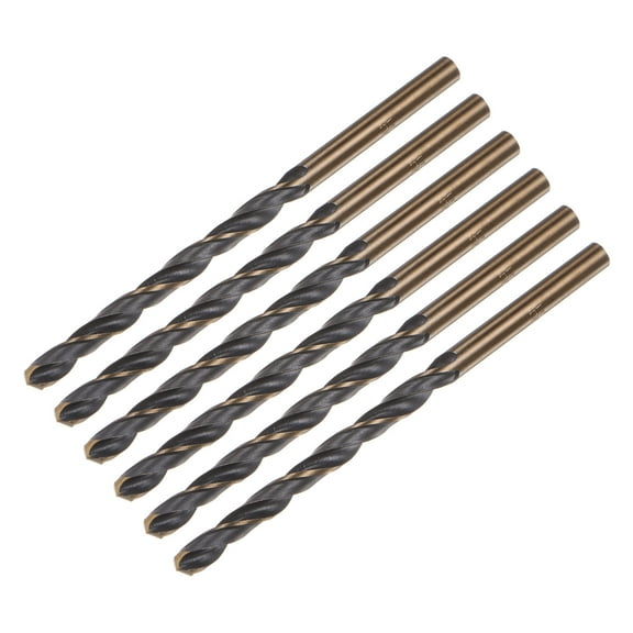 Uxcell 6 Packs 4mm Black Nitride & Gold Titanium Coated High Speed Steel (HSS) 4341 Twist Drill Bits