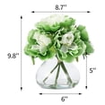 thumbnail image 3 of Lifelike Artificial Flower Arrangement in Vase – Real-Touch Silk & PU Bouquet, Faux Water, 9.8" Home Decor Centerpiece, green, 3 of 22