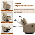 thumbnail image 3 of Lovableguy Modern Swivel Recliner Chair,Velvet Manual Button Nursery Glider Reclining Chair with Footrest,Comfy Upholstered Rocking Chair Living Room,Bedroom,Camel, 3 of 8