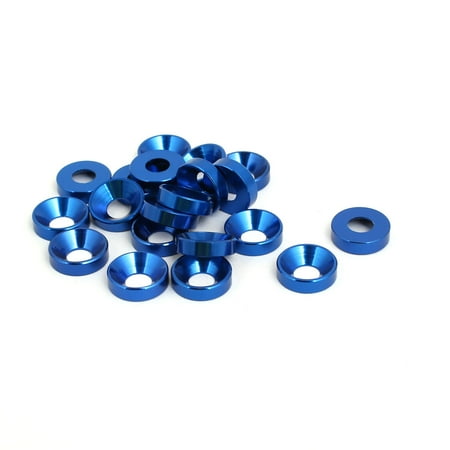 - M5 Aluminium Alloy Car Bumper Trunk Fender Washer Royal Blue 20pcs