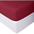 thumbnail image 1 of Burgundy Solid 100 Percent Pure Cotton Super Soft Fitted Sheet with 21 Inches Deep Pocket 450TC (King, Burgundy), 1 of 2