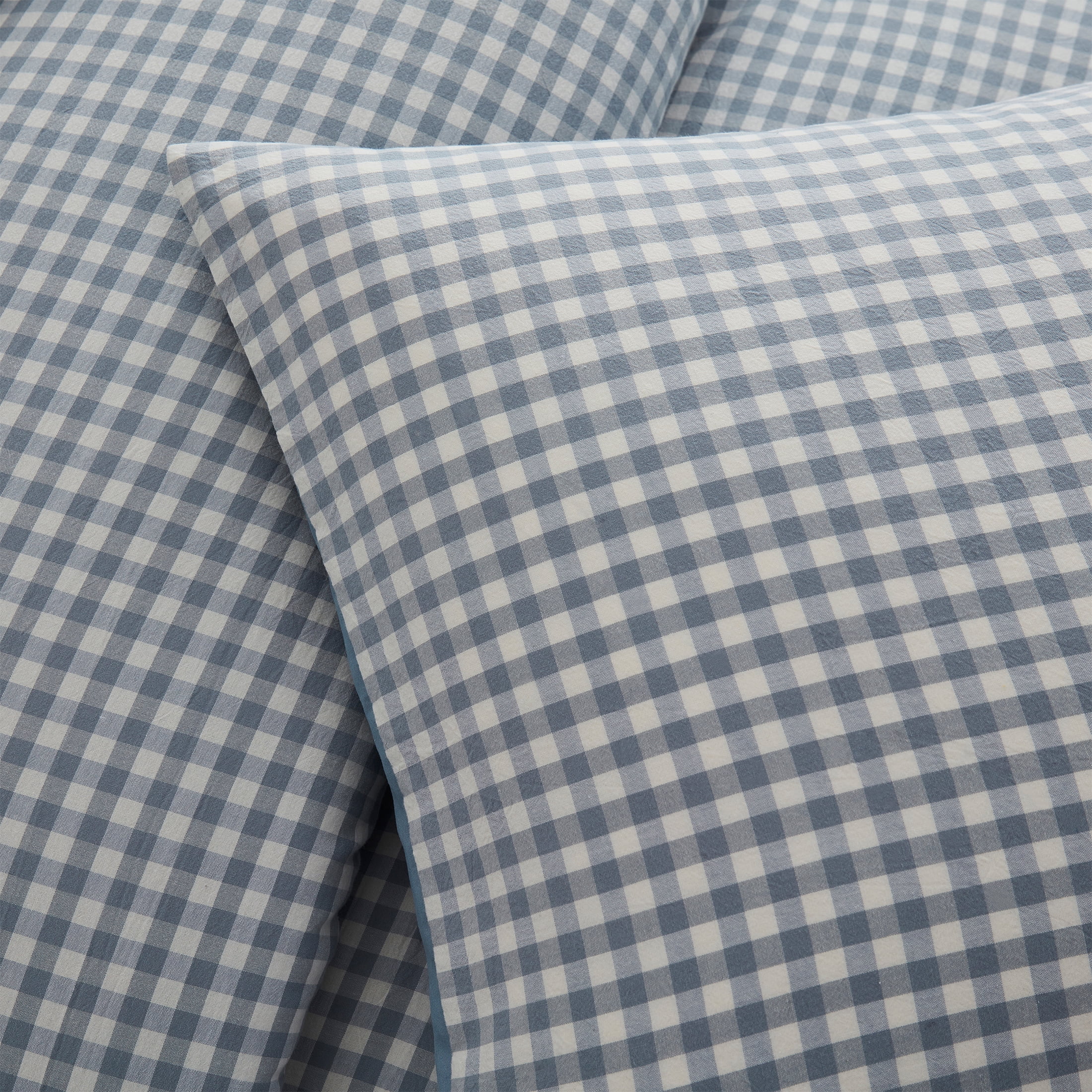 My Texas House Collins 2-Piece Blue Gingham Cotton Comforter Set, Twin/Twin XL