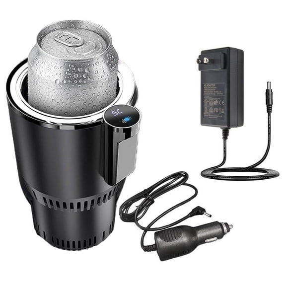 2 in 1 Intelligent Cold & Warm Car Cup with Cooling and Heating Functions Insulation Drink Cooler for Tumblers US Plug B
