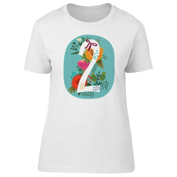 Cute Floral Number 2 Tee Women's -Image by Shutterstock