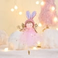 thumbnail image 2 of Christmas Angel Decoration Plush Angel Doll Hanging Ornament with Star Print and Gold Wings Soft Fabric Decorative Figurine for Home Holiday Display, 2 of 3