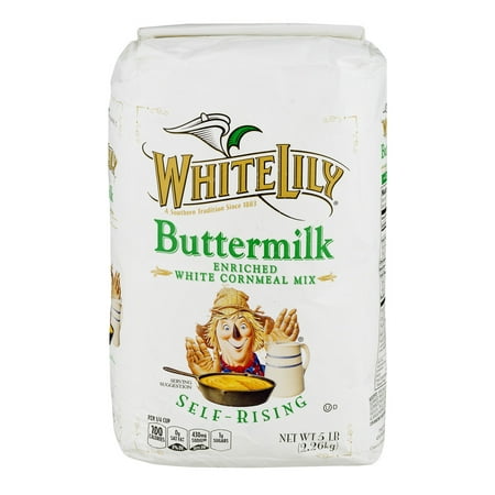 (3 Pack) White Lily Buttermilk Enriched White Cornmeal Mix Self-Rising, 5.0