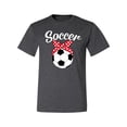 thumbnail image 2 of Wild Bobby, Cute Soccer Mom Ribbon Soccer Ball Gift Sports, Mother's Day, Men Graphic T-Shirt, Heather Black, 5XL, 2 of 3