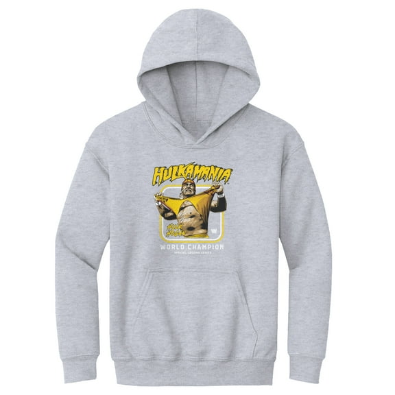Youth 500 Level  Gray Hulk Hogan Hulkamania Pullover Hoodie
