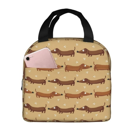 Insulated Lunch Bag for Women Men - Dachshund Dog Puppy No.1049 Leakproof Cooler Lunch Box for Women Men  Lunch Tote Bags for Work School Picnic Travel