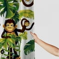 thumbnail image 3 of Orinice Fabric Shower Curtain,Tropical Jungle Animals Monkey Cartoon Forest Green Leaves Banana Tree Funny Polyester Designer Cloth, Print Decorative Bathroom Curtains Include Hooks Set 36x72, 3 of 7