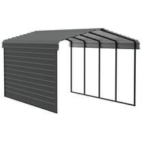 Arrow 12 x 20 x 9 ft Charcoal Carport With 1 Side Wall Kit