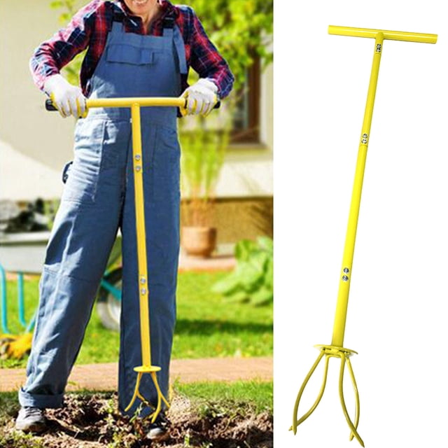 YAOMOBB Scarificateur de Sol Réglable Poignée en T Cultivateur Manuel pour Jardins