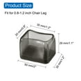 thumbnail image 2 of Uxcell 16pcs Square Chair Leg Floor Protectors for Hardwood Floors, Light Grey (Fit for 0.8 - 1.2 Inch), 2 of 6