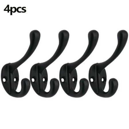 

4Pcs Coat Hooks Wall Mounted Black Wall Hooks for Mudroom Hat Rack Purse Hooks Cast Antique Hook Door Clothes Hangings