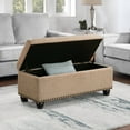 thumbnail image 4 of Convenience Concepts 18" Upholstered Fabric Storage Ottoman Bench in Beige, 4 of 6
