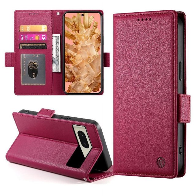Funda tipo cartera con tapa para Google Pixel 8, ranuras para tarjetas, uso diario y empresarial.