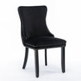 thumbnail image 3 of Set of 2 Upholstered Wing-Back Dining Chair with Nailhead and Solid Wood Legs Black - 27.4"L×20.4"W×37.4"H, 3 of 5