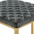 thumbnail image 5 of Modern Bar Stools - Leather Quilted Upholstery, Gold Metal Frame - Kitchen Island Seating, 5 of 5