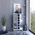 thumbnail image 3 of 32" H White Bar Cart with 6 - Bottle Cubbies and Side Shelves / Perfect for Home Party Liquor Storage, 3 of 6