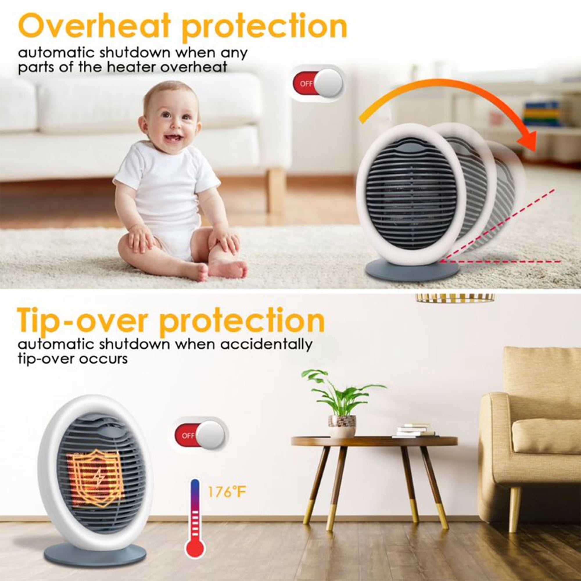 Ballu 1500 W Portable Indoor Space Heater with Adjustable Thermostat, White  - Walmart.com