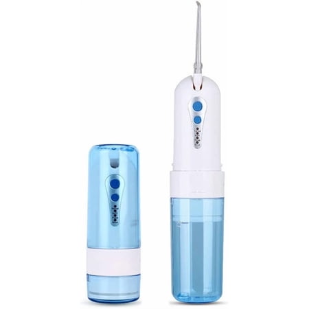 Water Dental Flosser for Teeth, Portable 200ML Water Teeth Cleaner Picks with 4 Cleaning Modes & 5 Jet Tips for Family Use, USB Rechargeable
