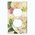 thumbnail image 2 of Metal Light Switch Plate Outlet Cover Flower White Rose ROS008, 2 of 13