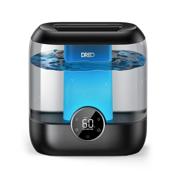 Dreo - Humidificadores de llenado superior de 6 litros para recámara, tiempo de ejecución de 60 horas, humidificador de niebla fría de gran tamaño para habitación grande, humidificadores de aire de