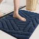 thumbnail image 1 of Non-Slip Bath Mat, Absorbent Bathroom Rug, Soft Microfiber Shower Mat, Machine Washable, 50 x 130 cm, Blue, 1 of 5