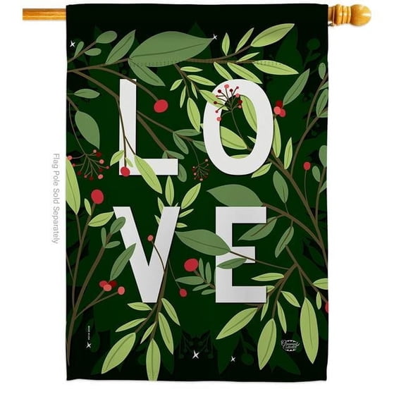Ornament Collection H192391-BO 28 x 40 in. LOVE House Flag with Spring Valentines Double-Sided Decorative Vertical Decoration Banner Garden Yard Gift