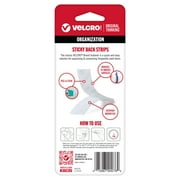 VELCRO Brand Sticky Back Hook and Loop Fasteners | Perfect for Home or Office | 3 1/2in x 3/4in Strips | Pack of 4 | White (VEL90076)