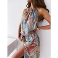 thumbnail image 4 of EIMELI Haute Splits Vacances Robe Femmes Floral Imprimé Robe Longue Robe d'Été Robe Décontractée, 4 of 9