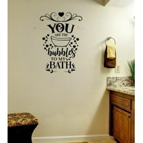 Bathroom Decor Bubbles To My Bath Wall Decal Quotes Vinyl Art Stickers 23x16-Inch Black