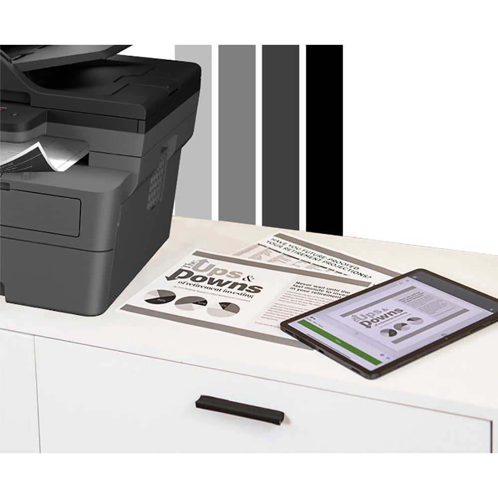 Brother Wireless DCP-L2640DW Compact Monochrome Laser Printer Bundle with Deco Gear CPS 26 Month Protection Pack, Tech Smart USA Printer Essentials, Deco Essential 6FT Printer Cable and HDMI Cable