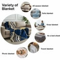 thumbnail image 6 of Flannel Fleece Throw Blanket Blue Grey Marble Texture Lightweight Soft Plush Blankets,Gold Foil Abstract Stripe Cozy Warm Throw Blanket for Couch Sofa Bed Car Office All Season Use 60x80in, 6 of 9