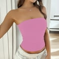 thumbnail image 2 of Vinsonshop Tube Tops Crop Tops for Women Basics Womens Clothing Womens Tops Casual Y2k Tops Basic Tops for Woman Summer Tops for Women Hot Pink S, 2 of 6