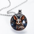 thumbnail image 2 of Rabbit Stunning Glass Circular Pendant Necklace - Elegant Jewelry for Women, 2 of 5